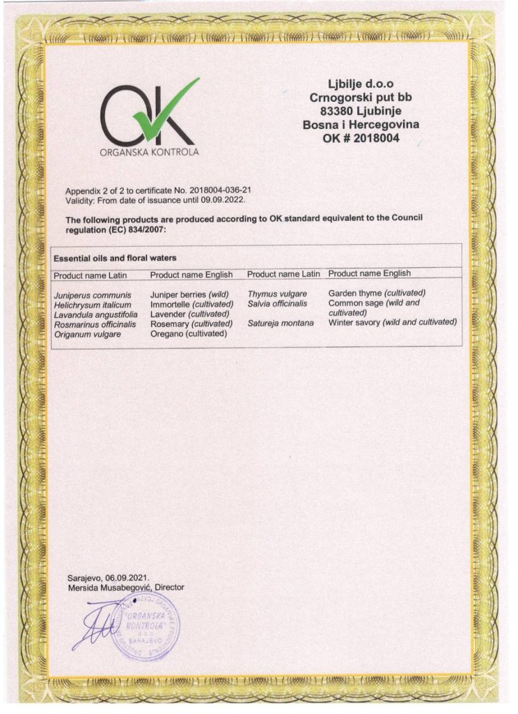 Certifikat o organskoj proizvodnji 5