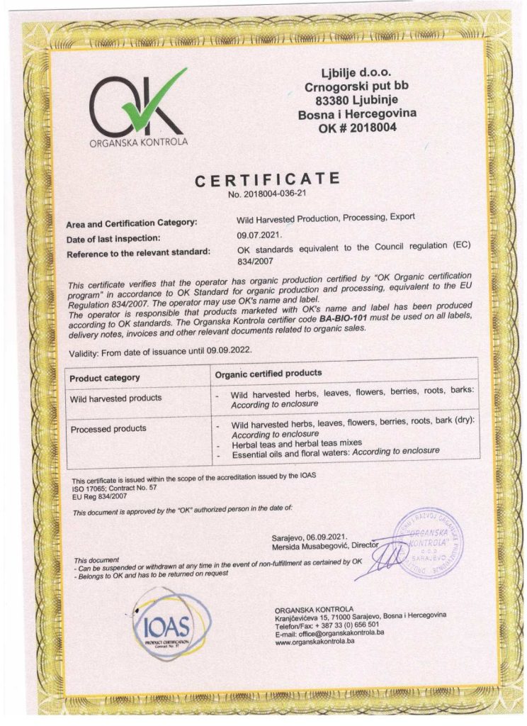 Certifikat o organskoj proizvodnji 4