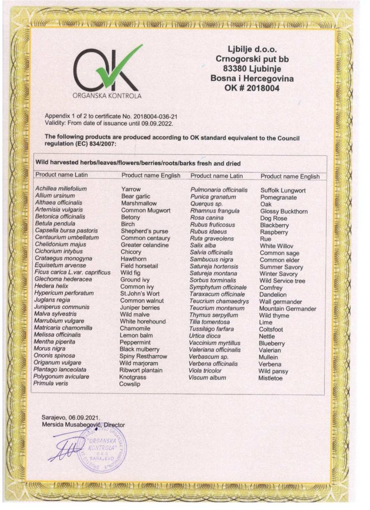 Certifikat o organskoj proizvodnji 3